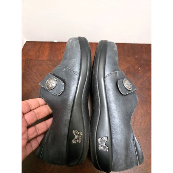 Alegria Paloma Women's Leather Slip-On Shoes Size 41 Adjustable Strap Button Acc - Picture 7 of 11